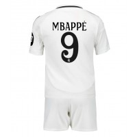 Real Madrid Kylian Mbappe #9 Heimtrikotsatz Kinder 2024-25 Kurzarm (+ Kurze Hosen)